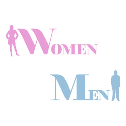 [단비디자인] (LU-M101) 화장실스티커_남녀, 핑크+스카이블루