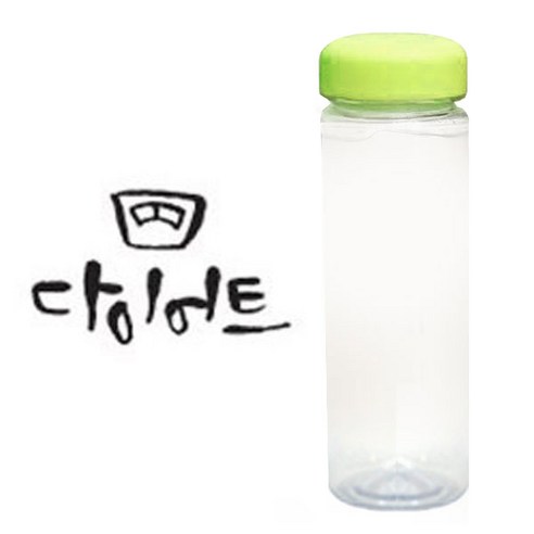 1AM 캘리그라피 보틀 연두뚜껑, 다이어트 (진회색), 500ml