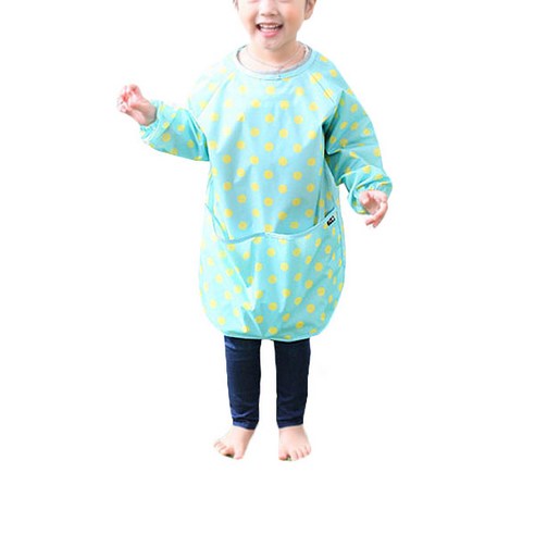 플리에 노랑땡땡이 긴팔가운 L, 민트, 1개