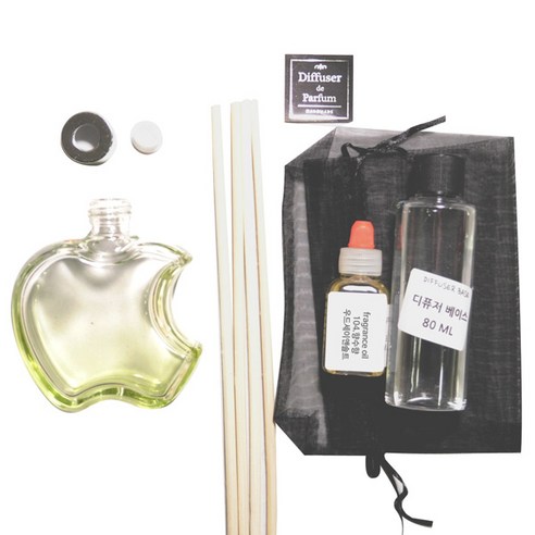 디퓨저KIT-애플6mm우드 그라그린-향수향, 110ml, 우드세이지 앤 씨쏠트