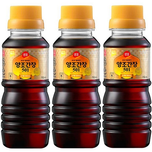 샘표 양조간장 501, 150ml, 3개