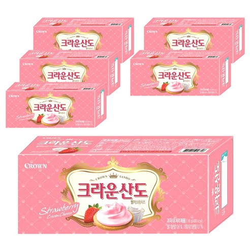 크라운 산도 딸기크림치즈 샌드, 81g, 6개