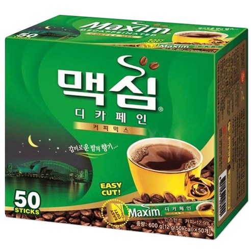 맥심 디카페인 커피믹스, 12g, 50개입