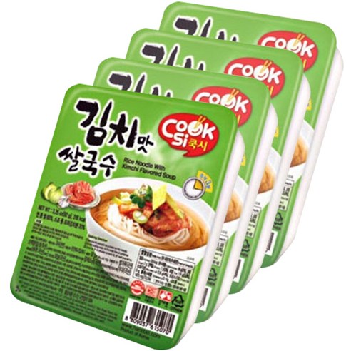 쿡시 쌀국수 김치맛, 4개, 92g