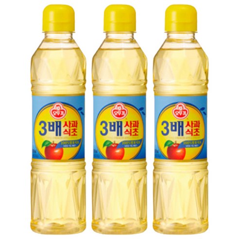 오뚜기 3배 사과식초, 500ml, 3개