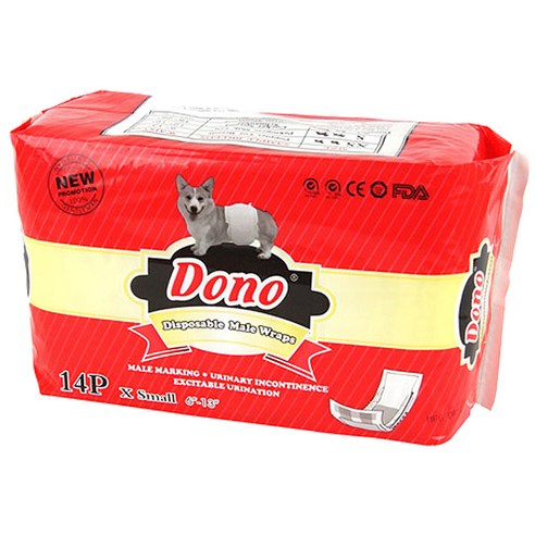 DONO 수컷 강아지 기저귀, 초소형, 14개입, 1개