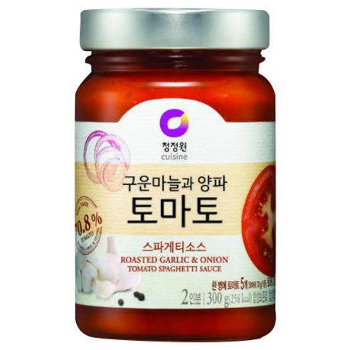 청정원 구운마늘과 양파 토마토 스파게티소스, 300g, 1개