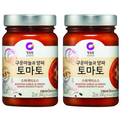 청정원 구운마늘과 양파 토마토 스파게티소스, 300g, 2개