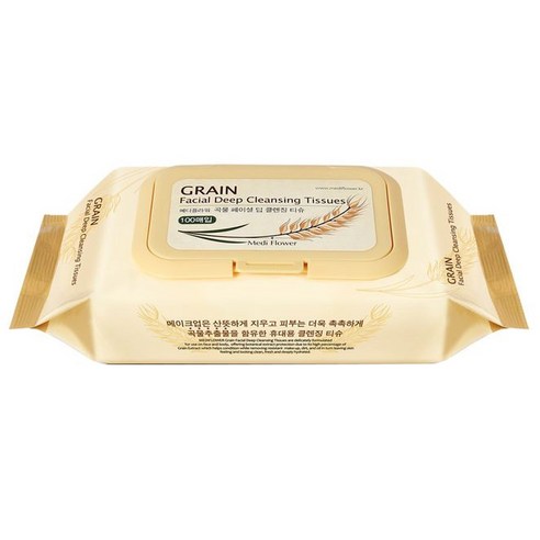 메디플라워 그레인 페이셜 딥 클렌징 티슈, 100매입, 1개