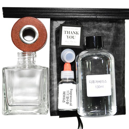 케이지 디퓨저KIT-큐브사각 우드캡 향수향, 117 NEW 도손, 180ml