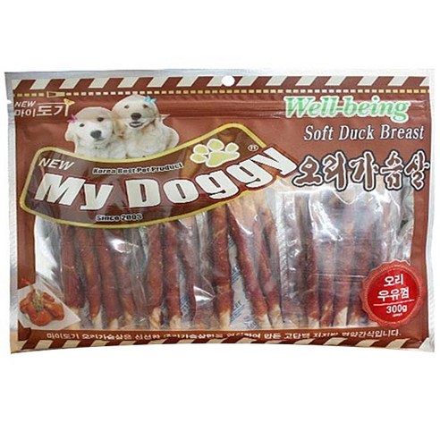 펫더맨 마이도기 강아지 간식 300g, 오리 + 우유껌, 1개