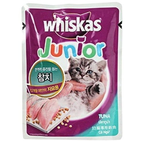 위스카스 고양이 습식사료 파우치 주니어, 참치, 85g, 1개