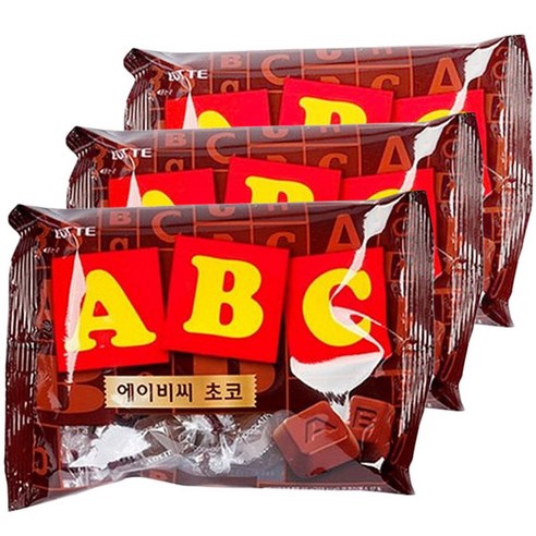롯데제과 ABC 밀크 초콜릿, 65g, 3개