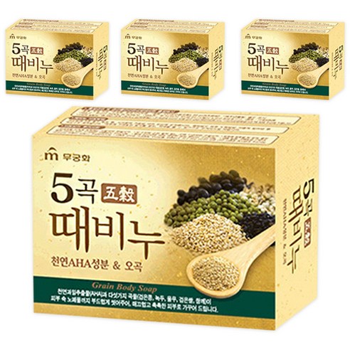 무궁화 5곡 때비누, 100g, 4개