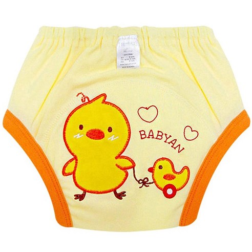 베이비앙 아동용 3중 방수처리 배변훈련팬티, 병아리옐로우, 1개