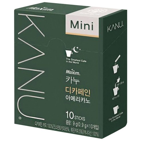 맥심 카누 미니디카페인 원두커피 커피 아메리카노 커피믹스 맥심카누, 900mg, 10개입, 1개