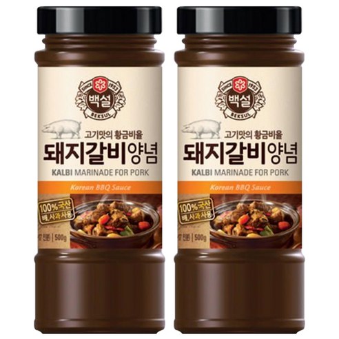 백설 돼지갈비 양념, 500g, 2개