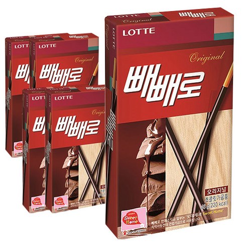 롯데제과 오리지널 빼빼로, 46g, 5개
