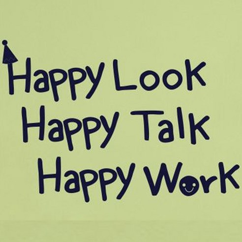 캘리그라피 포인트스티커 Happy LTW, 군청