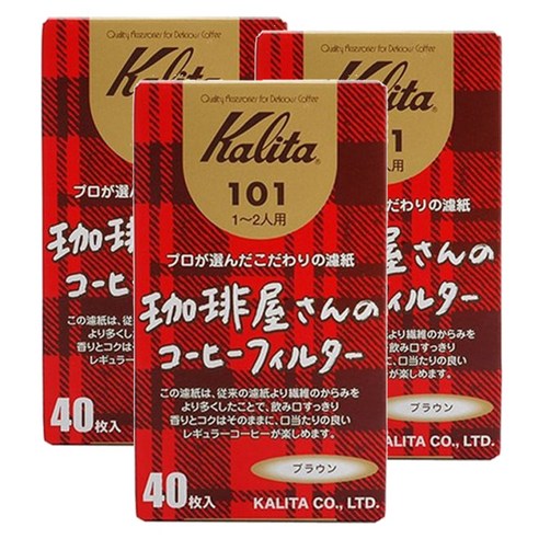 칼리타 KA 101Box 필터 45 x 81 mm, 40개입, 3개