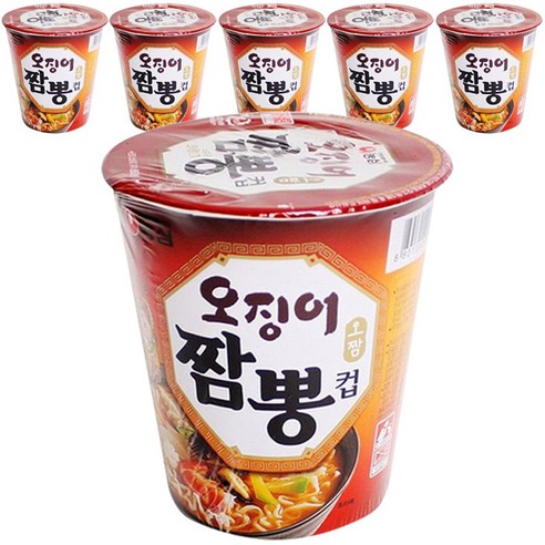 농심 오징어짬뽕 컵 67g, 6개