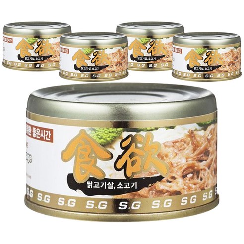 스에꼬 애견 간식캔, 닭고기살＋치즈, 100g, 5개