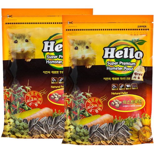 Hello 익스트루전 햄스터사료, 180g, 2개