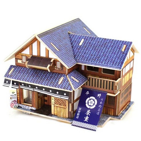 아리코 DIY 목재퍼즐 모형, 일본찻집, 1개