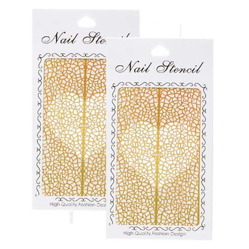 NAN 네일 스텐실 스티커, 스티커-7, 2개