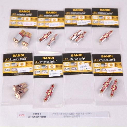 엘이디인코리아 반디 LED 실내등 풀셋 LED램프, 쏘렌토 R / 2011년이전 - 파썬형, 1세트