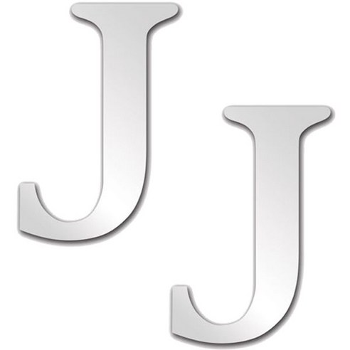 문자 J 아크릴 미러 클래식 2p, 은색