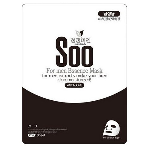 청정미인 수 남성용 마스크팩, 50매