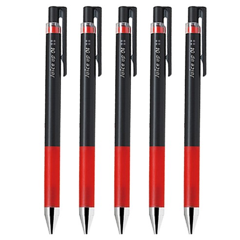 파이롯트 쥬스업 젤잉크 중성 노크펜 0.4mm, 레드, 5개입