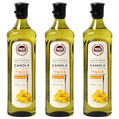 해표 카놀라유, 900ml, 3개