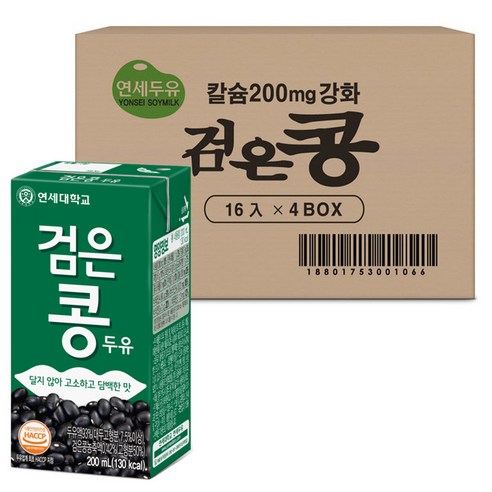 연세 검은콩 두유, 200ml, 64개