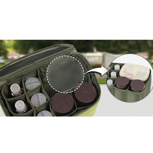 데버스 양념통 플러스 10종 세트, 양념통(투명) + 수납가방(혼합 색상), 1세트