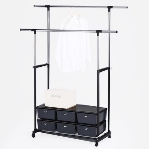 깔끔하고 다용도적인 수납을 위한 편리한 2단 더블행거