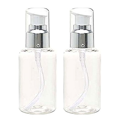 병도매닷컴 DT50 에센스 용기, 용기 (투명), 캡 (실버), 2개