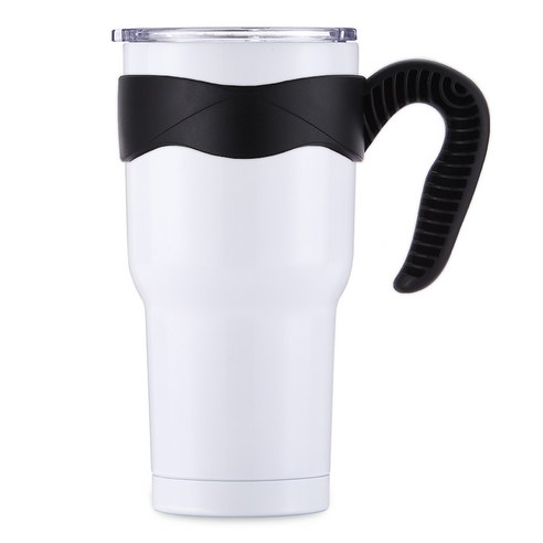 텀스카페 메가 진공스텐 텀블러 + 손잡이 + 방수뚜껑, 화이트, 900ml