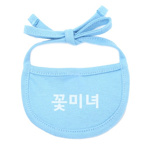 이츠독 강아지 턱받이 꽃미녀 M, 하늘색, 1개