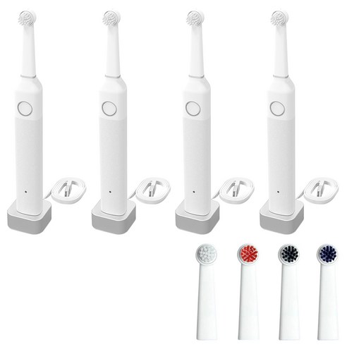 브루조니 월 스트리트 컬렉션 전동칫솔 4p + Mixed 칫솔모 4p, 화이트
