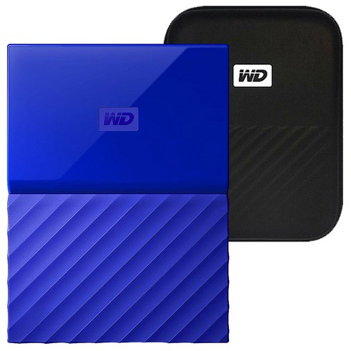 WD My Passport 휴대용 외장하드 + 파우치, 4TB, 블루