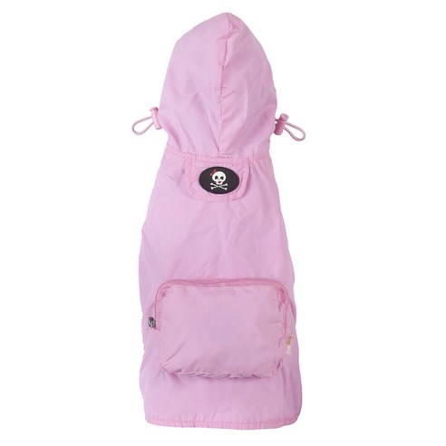 Fabdog 팩커블 강아지 레인코트, Light Pink