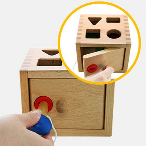 토도리브로 원목교구 도형블록상자 WOODENTOY-A, 혼합색상, 1개