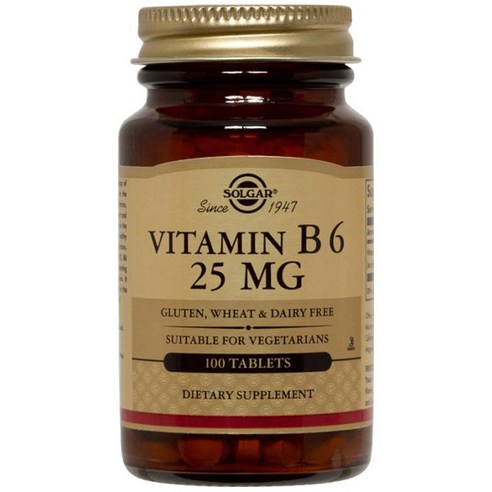 솔가 비타민 B6 25mg 타블렛 글루텐 프리, 1개, 100정