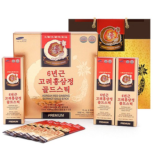 한국삼 6년근 고려홍삼정 골드스틱, 15ml, 30개입