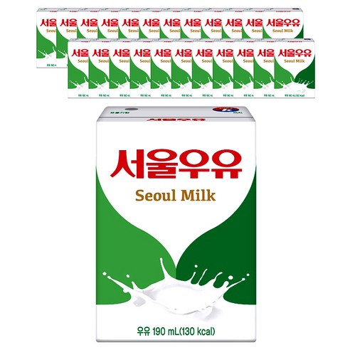 서울우유 멸균 흰우유, 190ml, 24팩