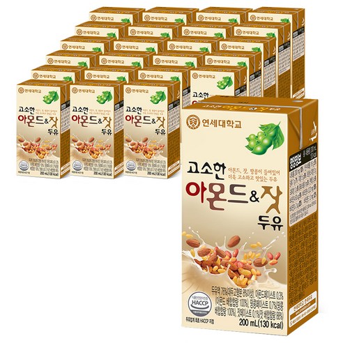 연세두유 아몬드 앤 잣 두유, 200ml, 24개