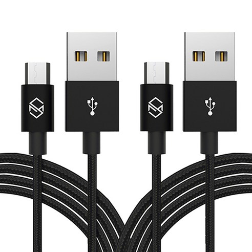 신지모루 TPE 메탈 Micro USB 케이블 블랙, 2개입