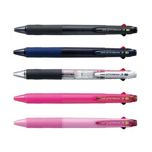 세 가지 색상이 하나로, 편리하고 실용적인 제트스트림 3색 펜